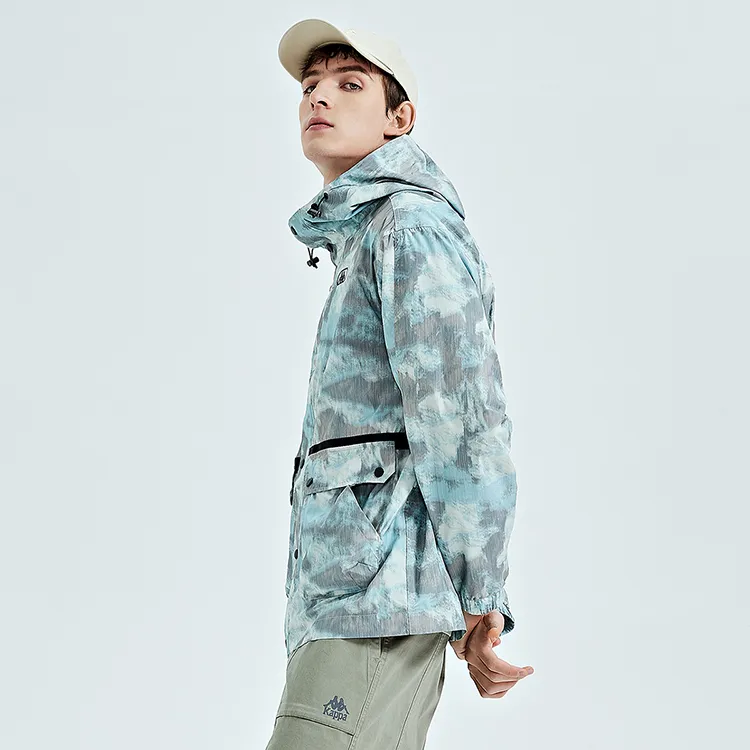 Kappa Jackets Men Malt Beige Brown All Over Print-3