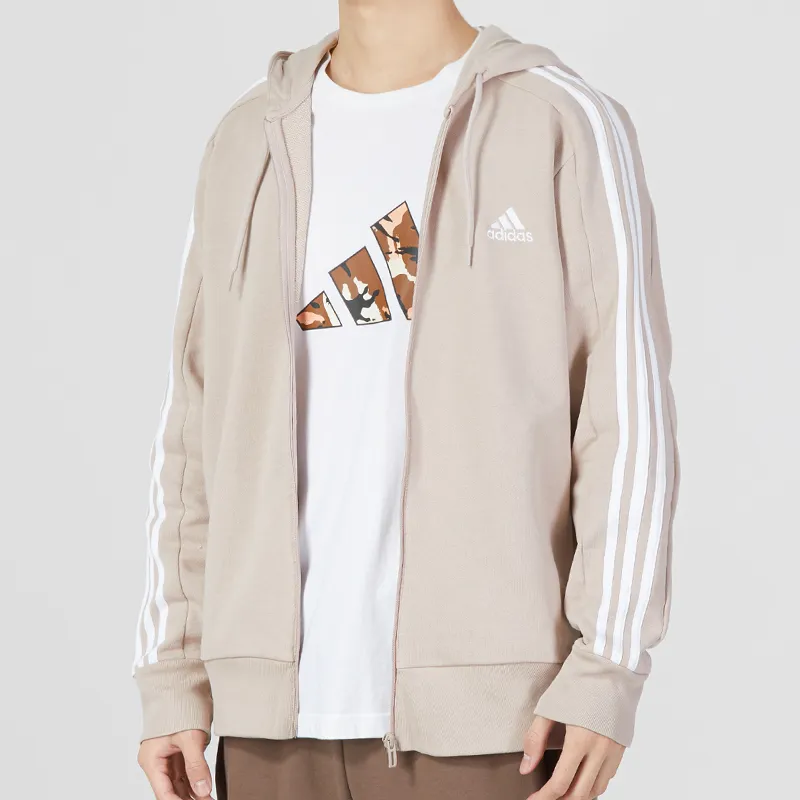 Adidas Essentials French Terry 3 Stripes Full Zip Hoodie-4