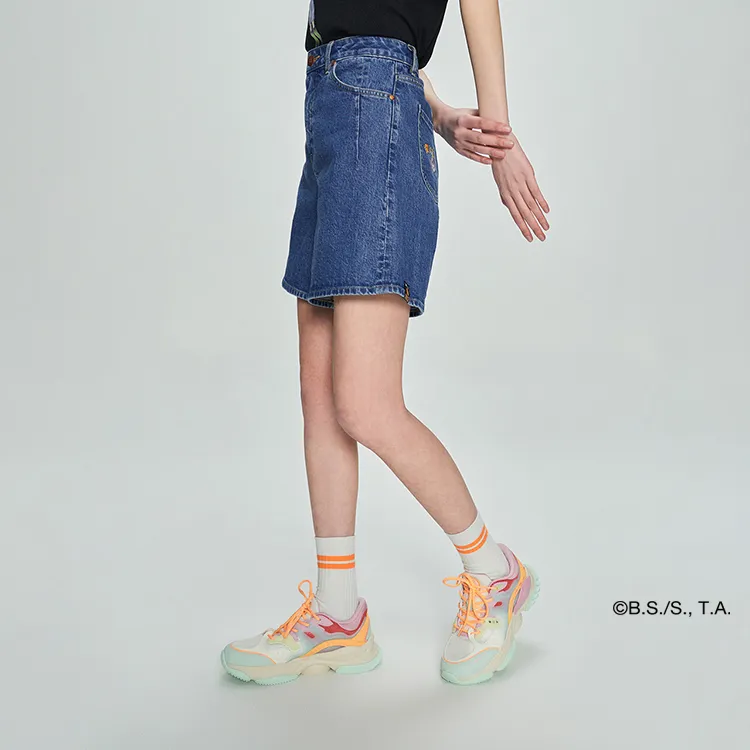 Lee Xline X Dragon Ball Z Collaboration Collection Lee X Dragon Ball Collaboration Denim Shorts Women's Medium Blue-6