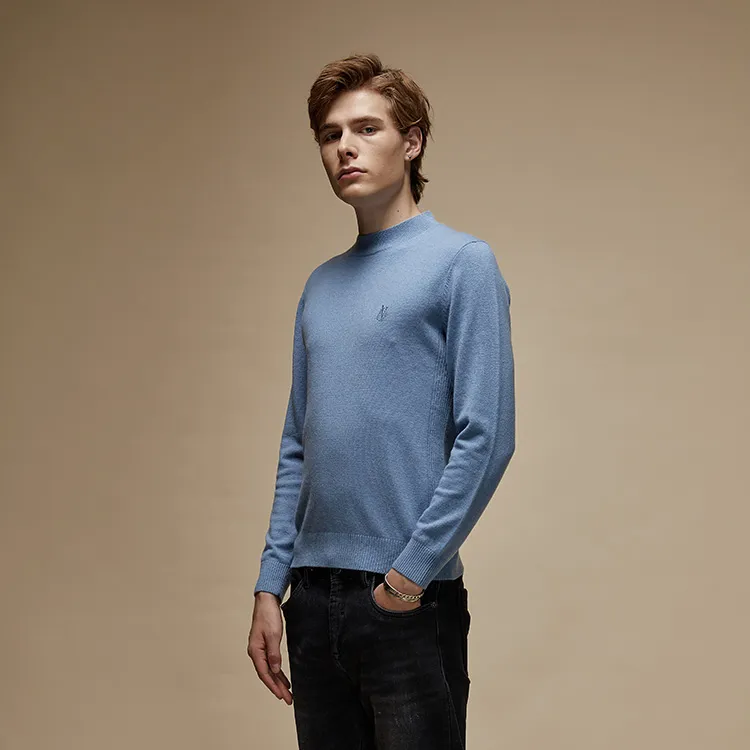 DAVID NAMAN Cashmere Sweaters Men Light Blue-3