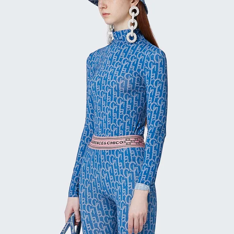 Laurence & Chico Straight Long-Sleeved T-Shirt Women's Blue-3