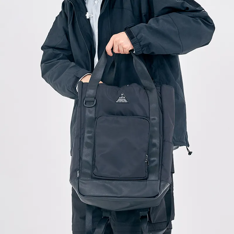 MYEDITION 20L Tote Bag, Shopping Bag, Backpack, Outdoor Bag Nylon Black Unisex-5