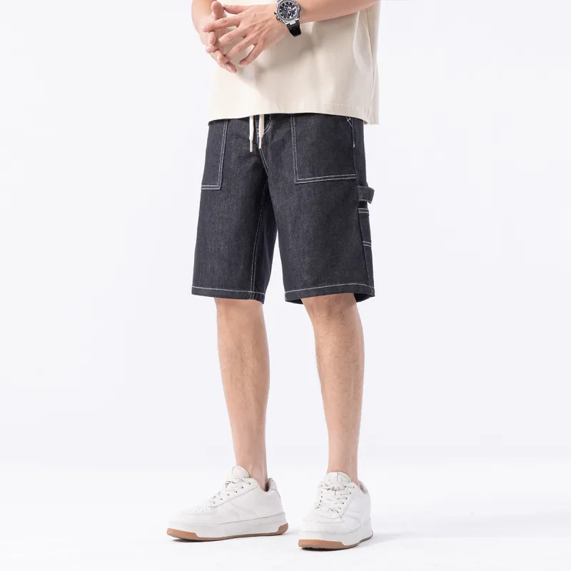 FAIRWHALE Denim Shorts Unisex Black-6