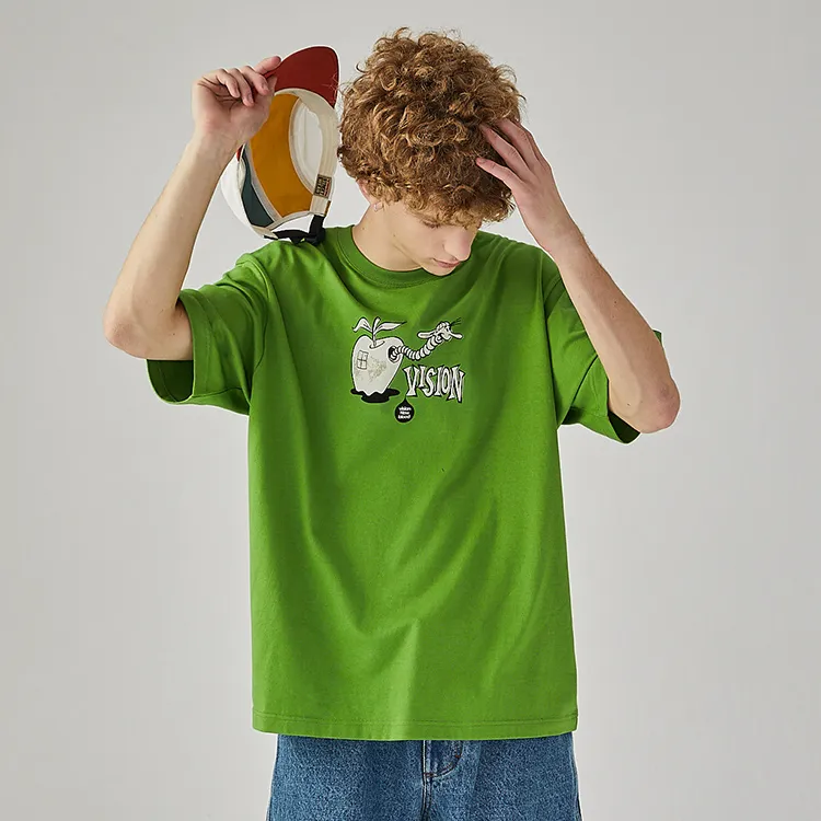 Vision Street Wear Short Sleeved T Shirts Unisex Fruit Green-3