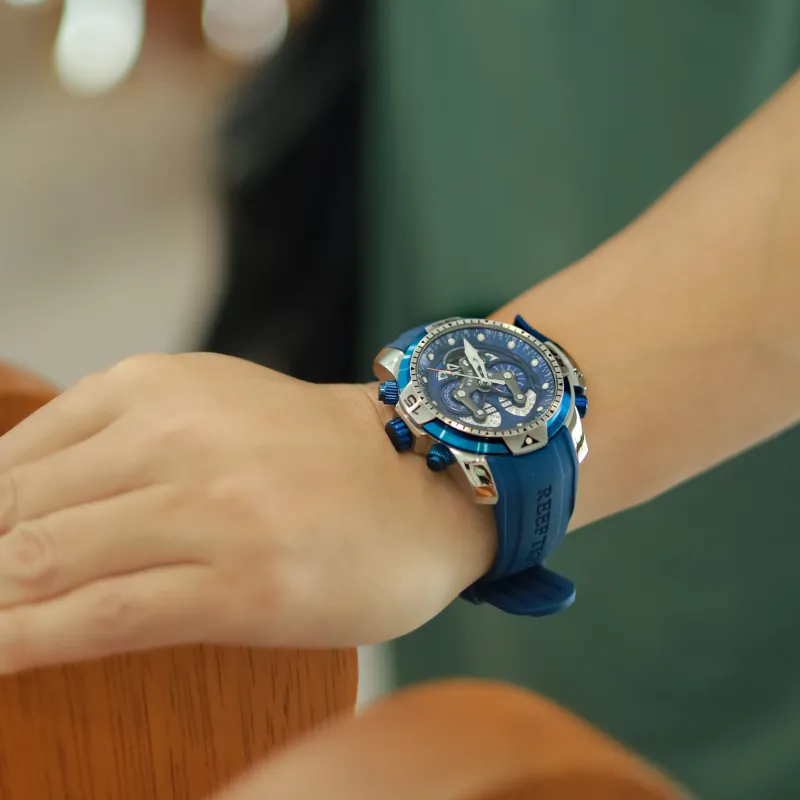 REEF TIGER Aurora Collection Concept Automatic Mechanical Movement Watch Men's Watches Blue Dial-2