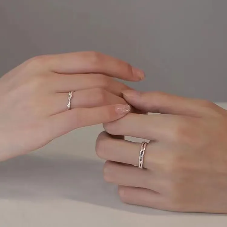 Asia Star 925 Sterling Silver Couple Rings Unisex-5