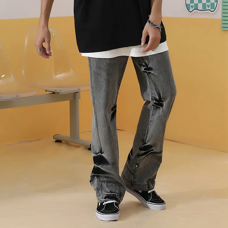 GENANX Jeans Unisex Black Gray Color-2