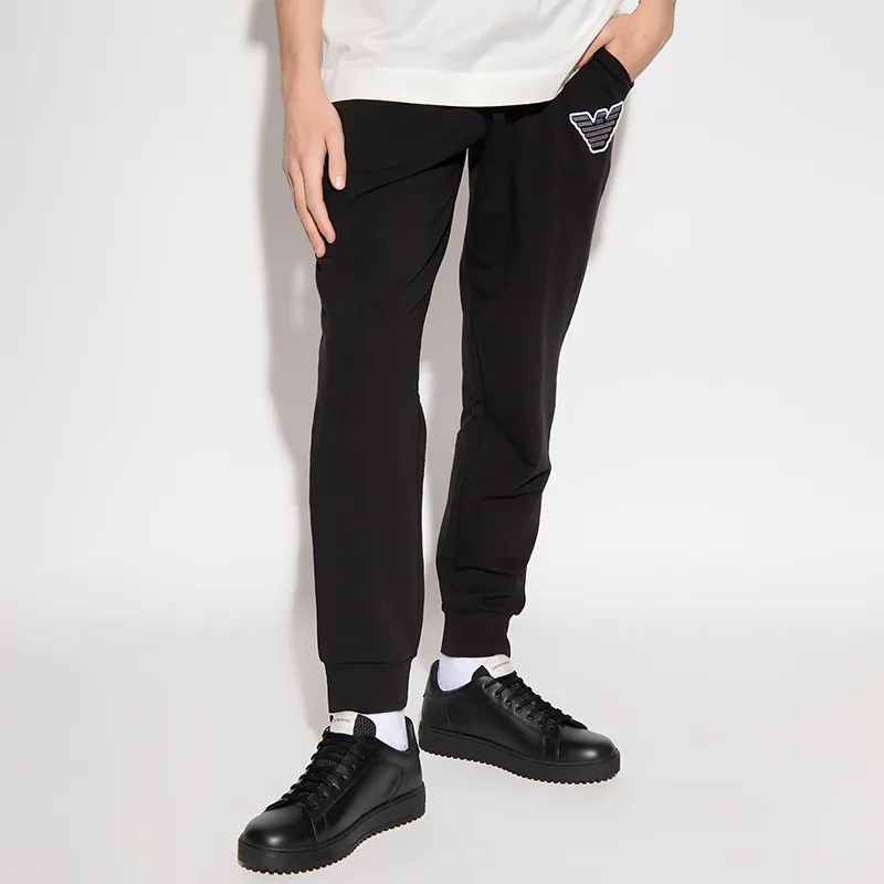 EMPORIO ARMANI SS22 Sports Pants Men's Black-3
