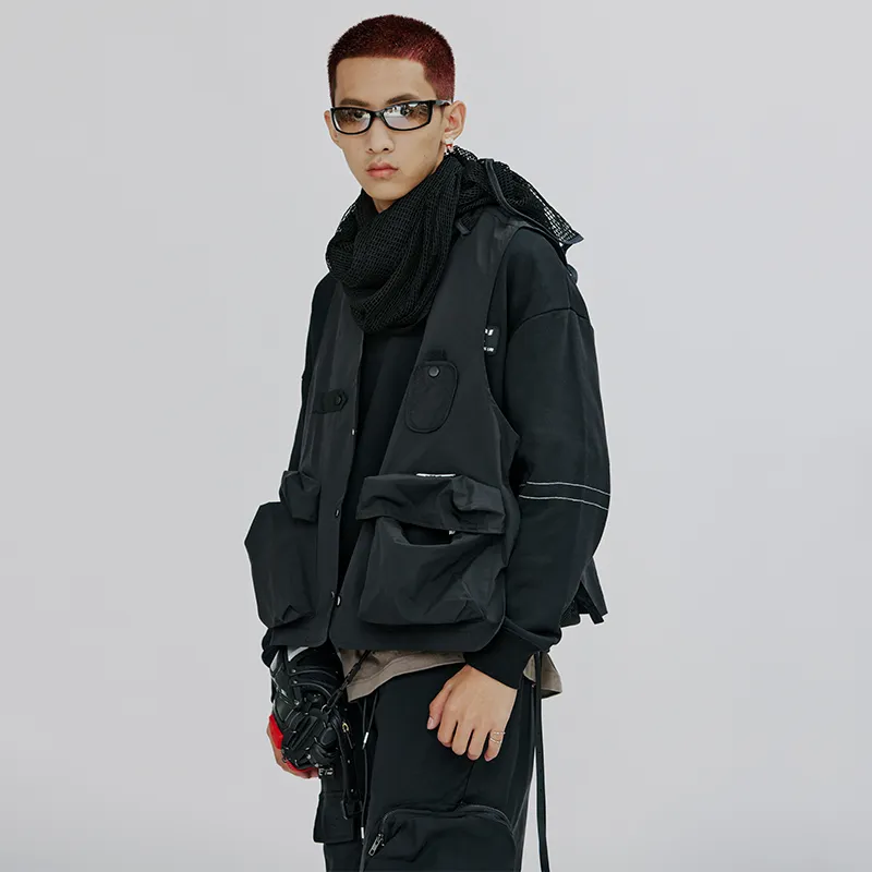 FLOAT Loose Fit Vest Unisex Black-5