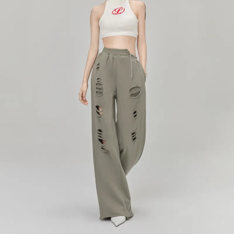 LA CRAWFISH Straight Casual Pants Women's Army Green-3