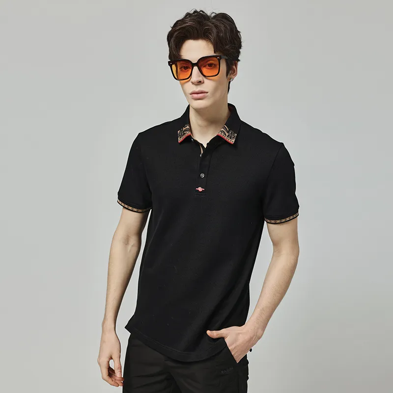 RARE Short Sleeved T Shirts Polo Shirt Men's Black-5