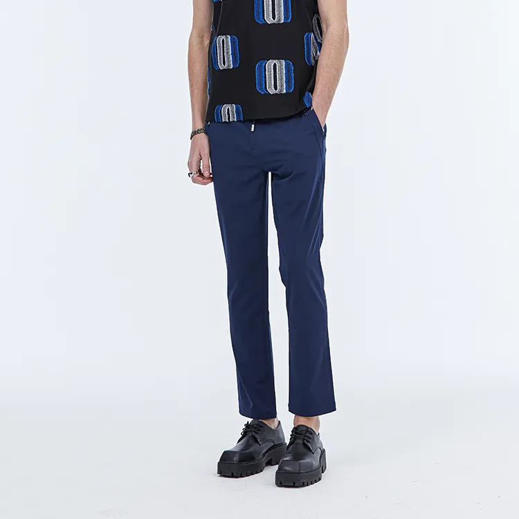 DAVID NAMAN Casual Pants Men Dark Blue-2