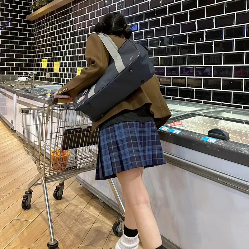 Tokyo Season Casual Short Skirts Women's Whale Fall, Plaid Skirt-26