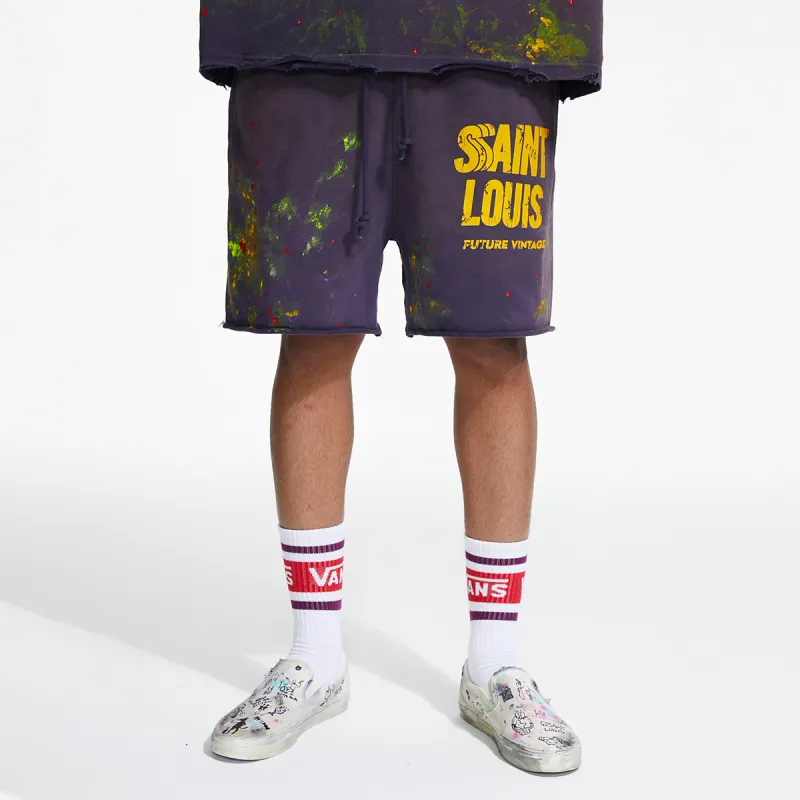 SSSAINT LOUIS Casual Shorts Unisex Purple-2
