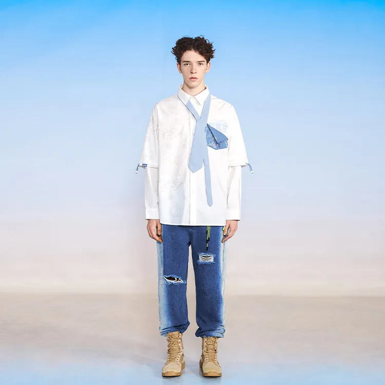LAMLICKA Straight Jeans Unisex Blue-3