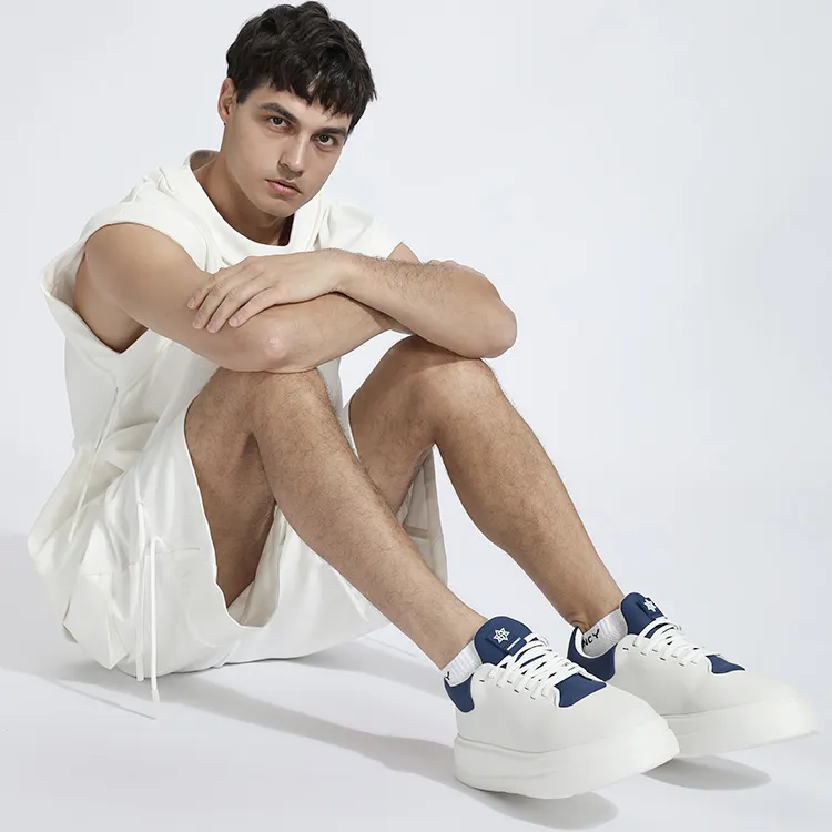 NORVINCY Stylish Skateboarding Shoes Unisex White Blue-6