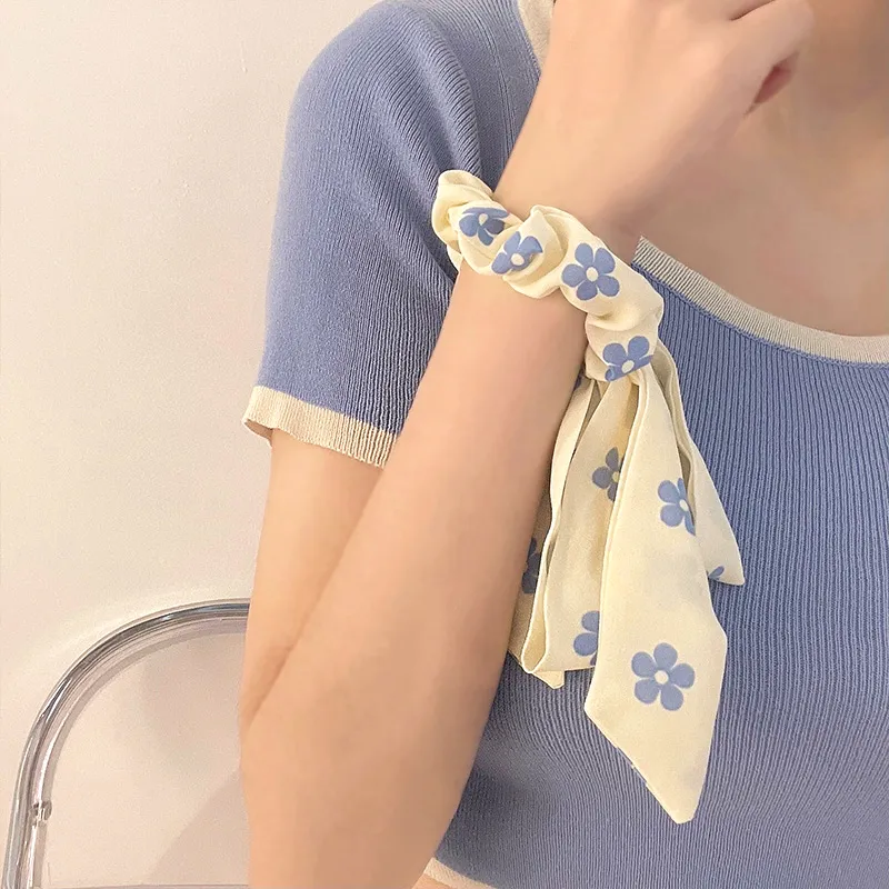 SENDME Hair Ties Women's Cream Bowknot Hair Tie Two Piece Set-12