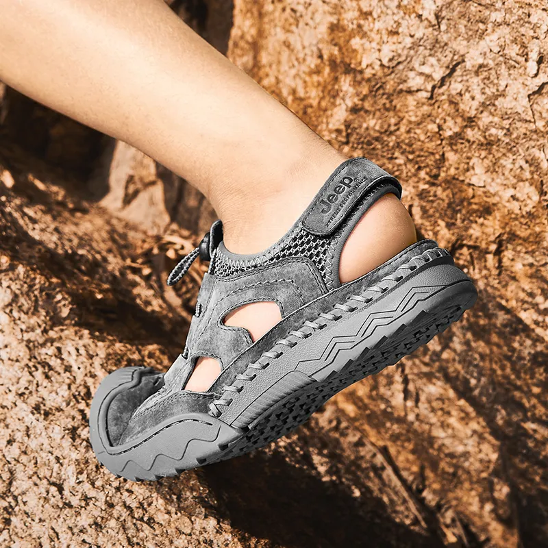 Jeep Breathable River Trekking Shoes Men's Gray-7