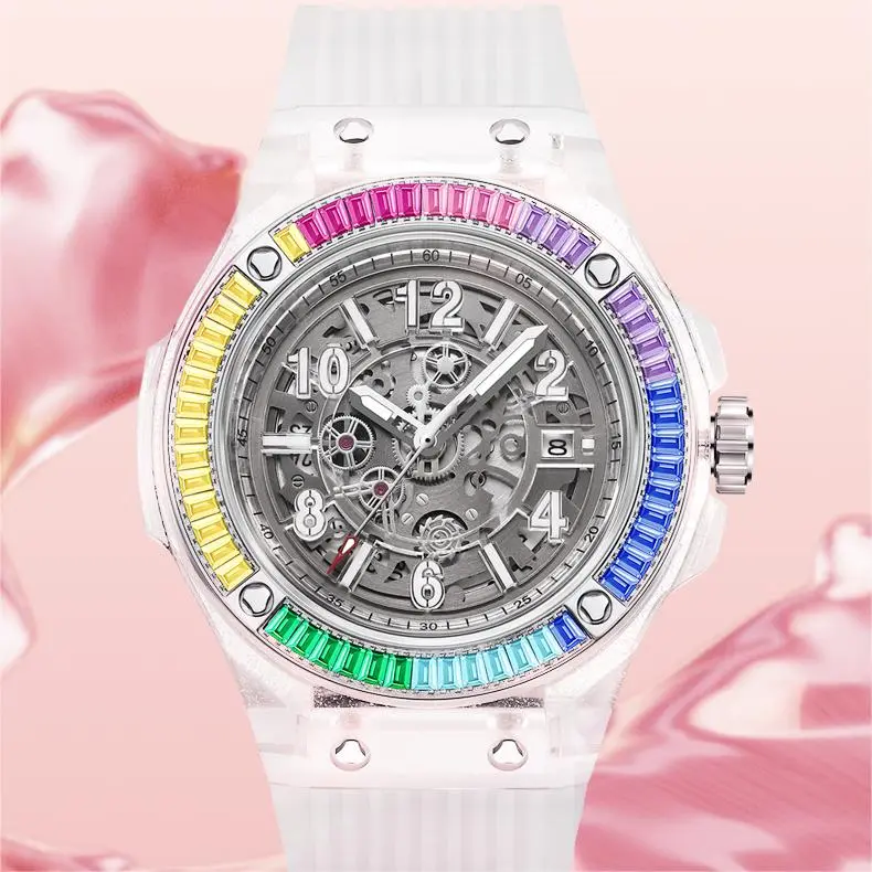 HANBORO Automatic Mechanical Movement Watch Unisex Mother-of-Pearl Color Watch Dial HBR982-CB-2