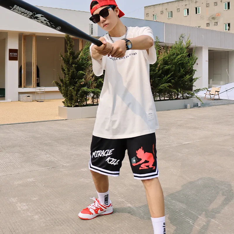 MIRACLE KILL Loose Fit Shorts Unisex Black-4