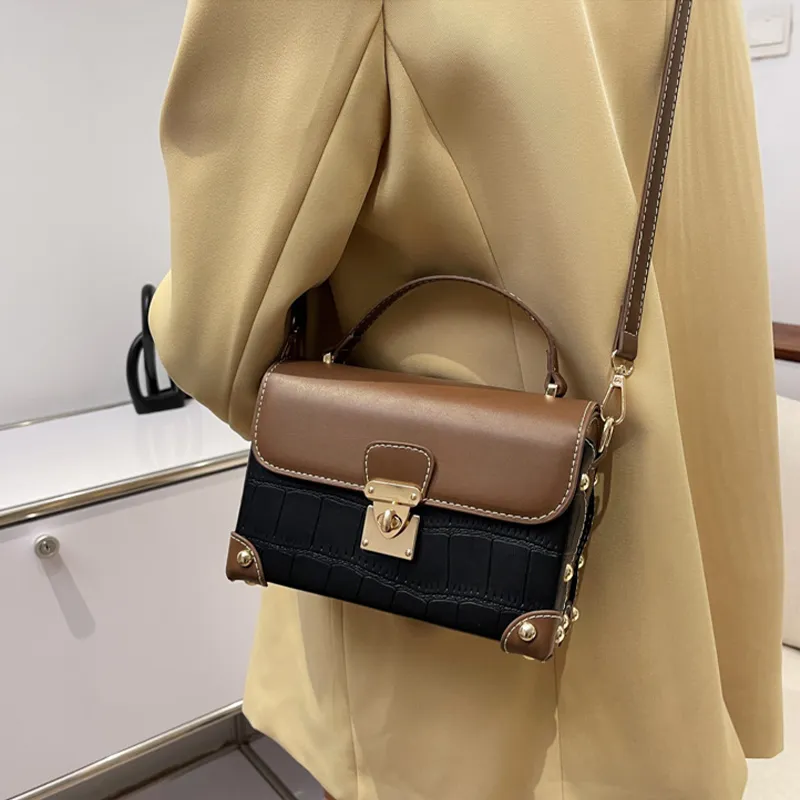 JANE KLAIN PU Box Bag, Shoulder Bag, Crossbody Bag, Handbag Trumpets Women's Ecru/Coffee/Black-2