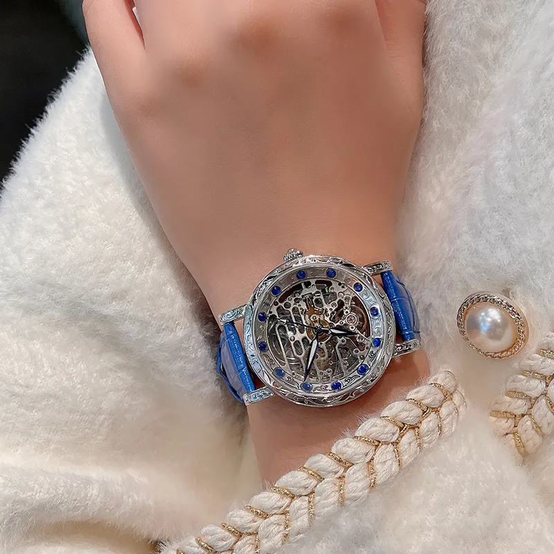 VRQ Faith Series Automatic Mechanical Movement Watch Women's Watch Cut-Out Dial-5