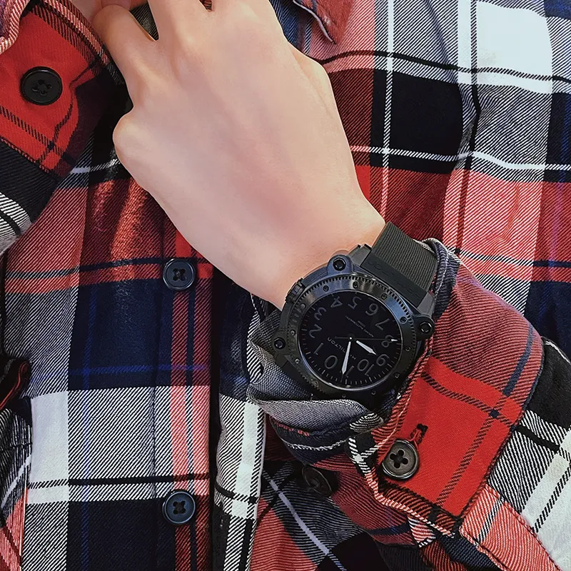 HAMILTON Automatic Mechanical Movement Men's Watches Watch 46 Black Dial Titanium Watch Case Rubber Strap-12
