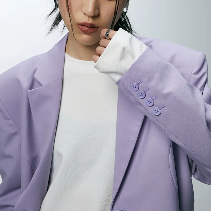 ROARINGWILD Business Suits Unisex Light Purple-2