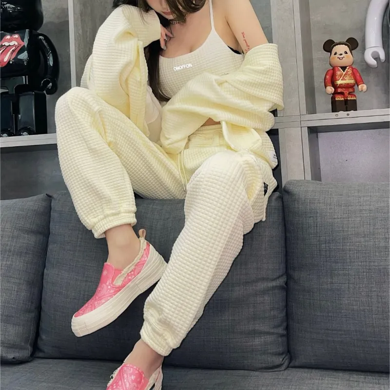 ONOFFON Jogger Casual Pants Unisex Milk White-2
