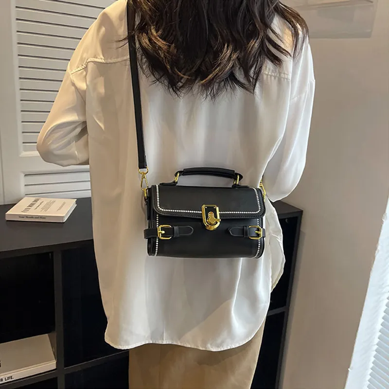 JANE KLAIN PU Small Square Bag Crossbody Handbag Small Size Women's White/Black-4