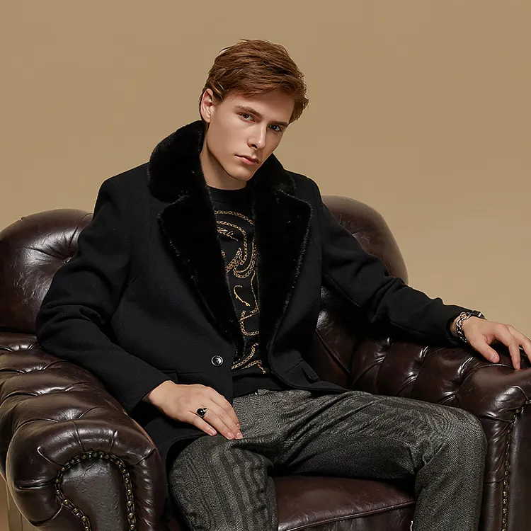 DAVID NAMAN Coats Men Black-4