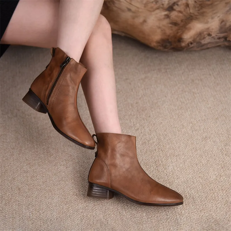 ARTMU Ankle Boots Women's Coffee/Camel-6