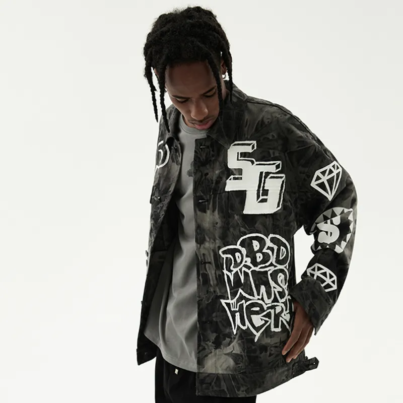 SPRAYGROUND Denim Jackets Men Black-3