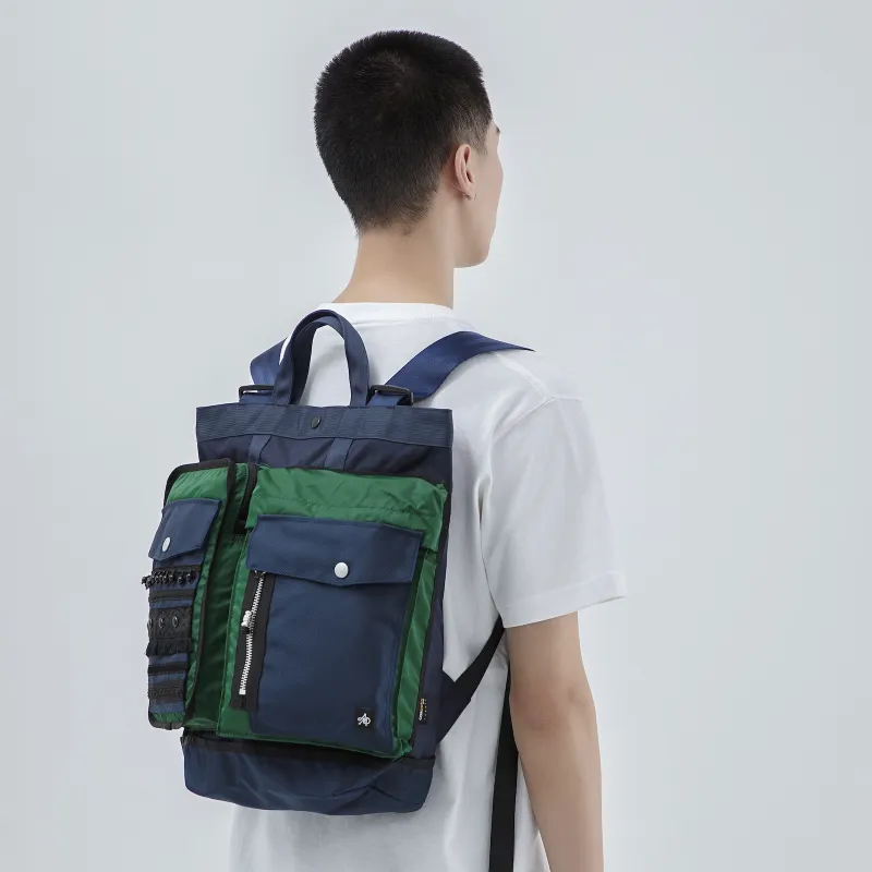 The MAD HATcher Polyamide Handbag Backpack Regular Unisex Navy Blue/Black-11