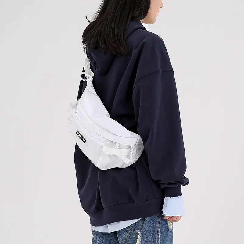 MYEDITION 7L Sling Bag Crossbody Bag Outdoor Bag Oxford White/Black Unisex-2