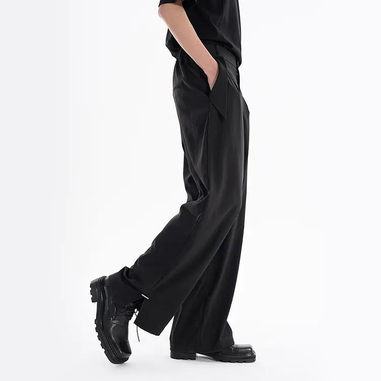 HUANXIANGZHE Casual Pants Unisex Black-4