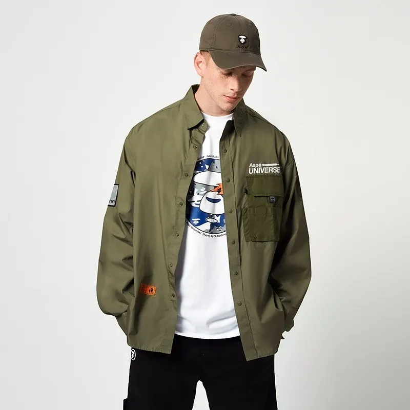 Aape Logo print Cotton Shirt-4