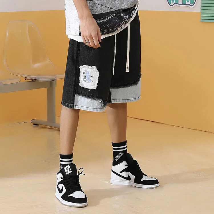 GENANX Denim Shorts Unisex Black-4
