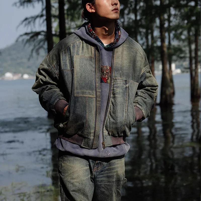 TEKABLU Jackets Men Denim Blue-3