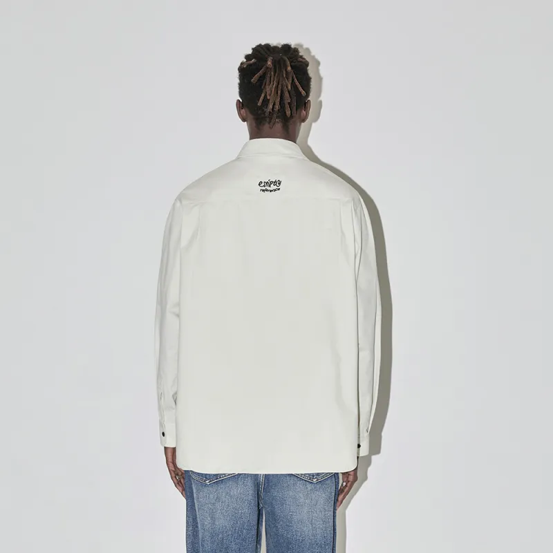 EMPTY REFERENCE Doberman Series Long Sleeved Shirts Unisex White-5