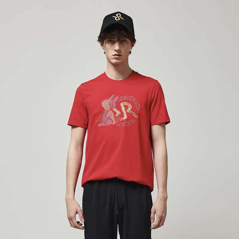 RARE Short Sleeved T Shirts Men's Red-4