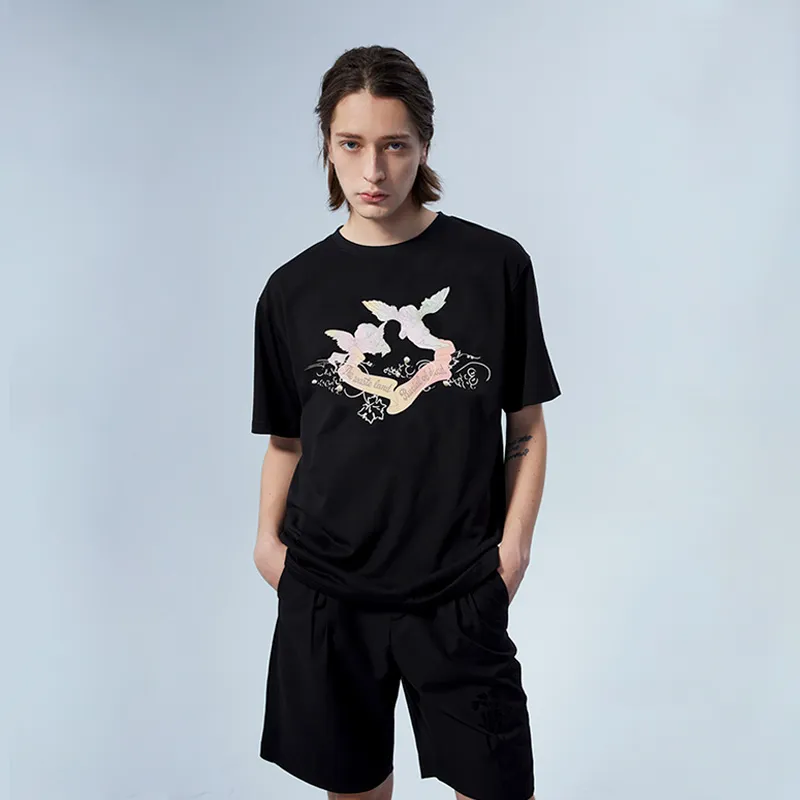 YLDP Straight T Shirt Unisex Black-4
