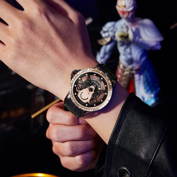 ROSDN Thunder Racing Collection Automatic Mechanical Movement Watch Men's Watches Black Dial G2713-16