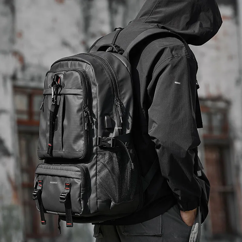 RIOREX Polyester Hiking Bag Travel Bags Backpack Regular Unisex Black-5