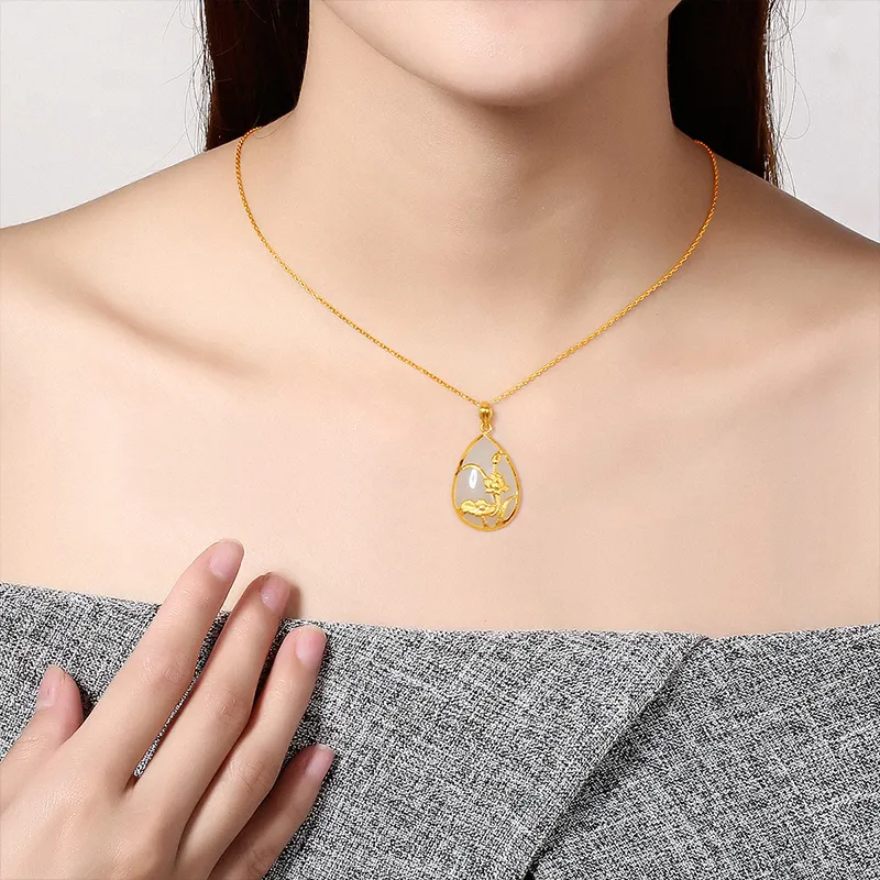 ZHOU LIU FU Hetian Jade Pendants Women's-3
