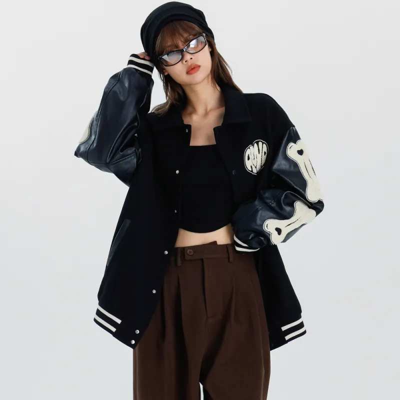 ALL NIGHT DAYS Baseball Jacket Fall Unisex-3