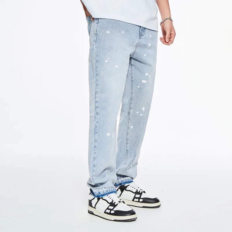 GUKUUL Straight Jeans Unisex Light Blue-4