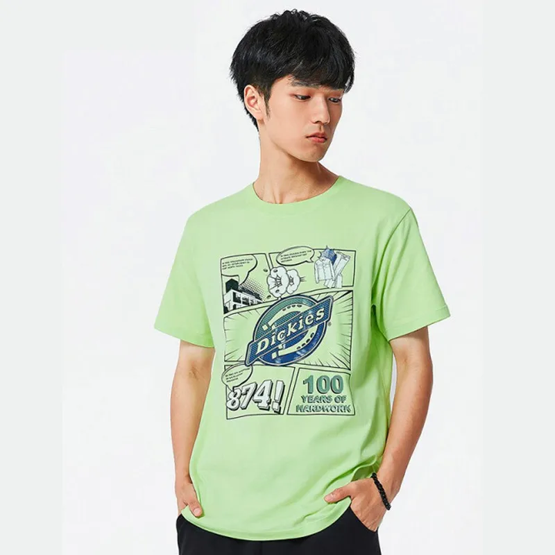 Dickies SS22 Straight T Shirt Men's Green Yellow-3