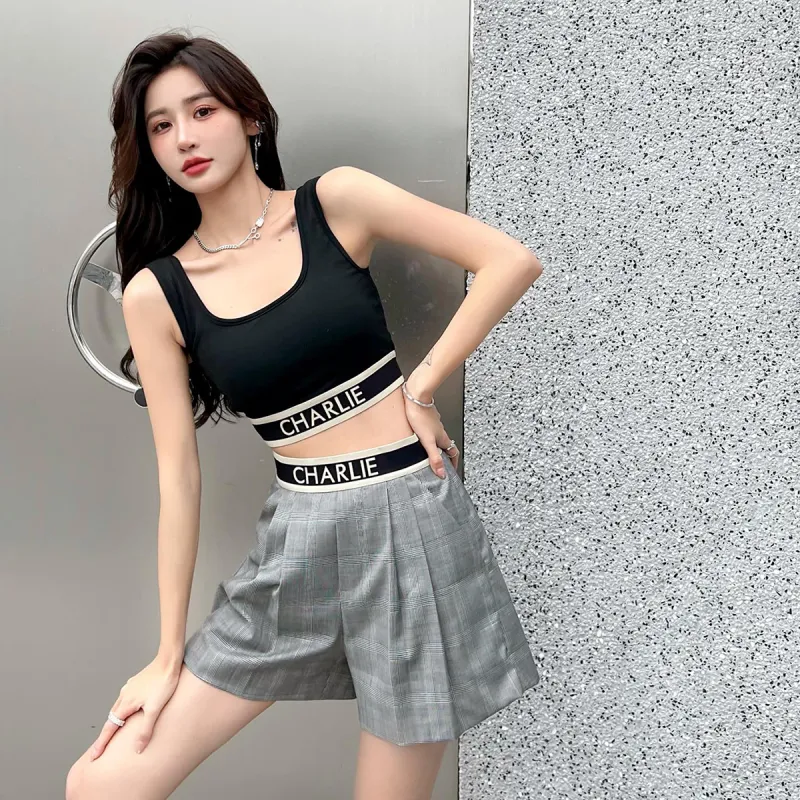 Charlie Luciano Casual Shorts Unisex Gray-5