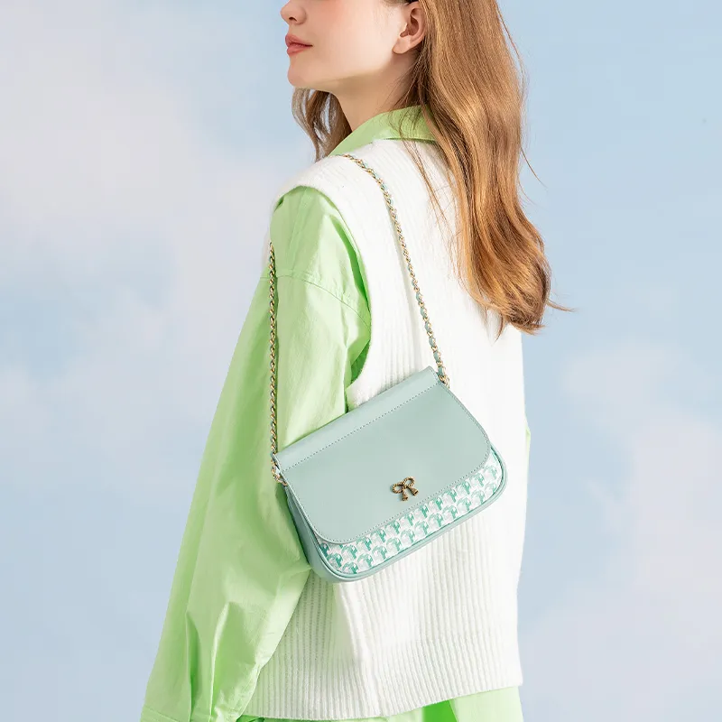 VANESSA HOGAN Pvc Trapezoid Bag, Crossbody Bag, Shoulder Bag Women's Green-3